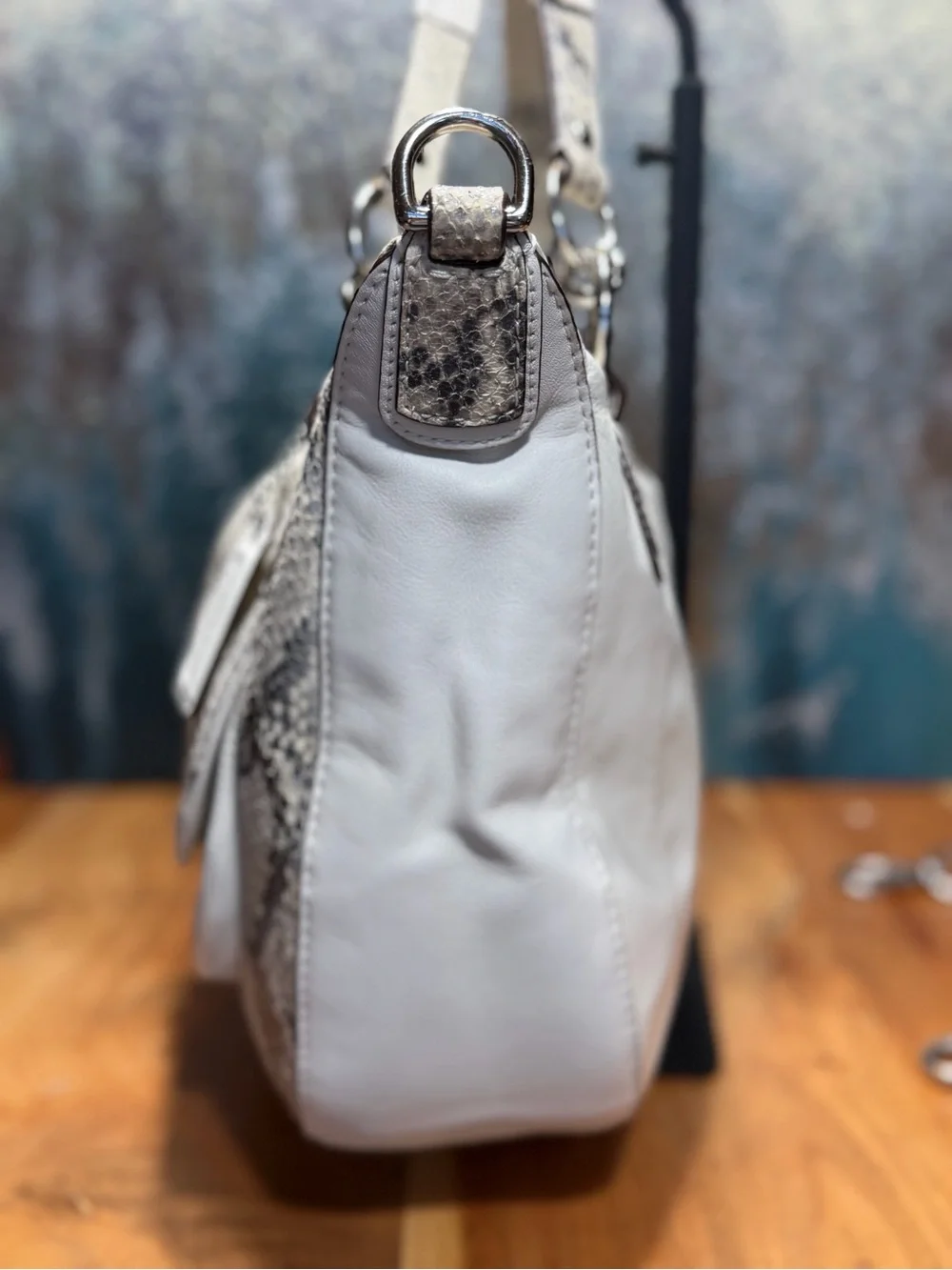 Coach Rare 2011 Kristin Python Embossed‎ Leather Convertible Hobo Bag EUC